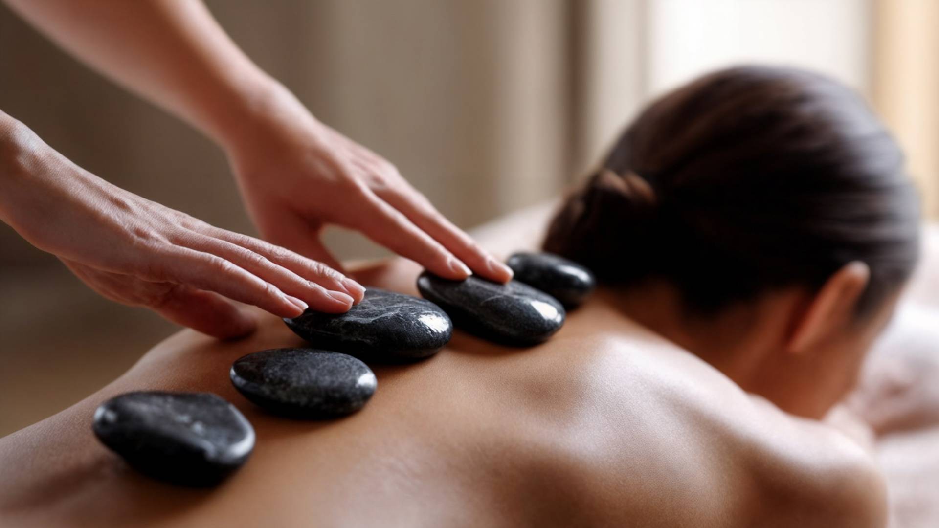 Hot-Stone-Massage mit warmen Lavasteinen im Spa des Familienhotels Oberkarteis