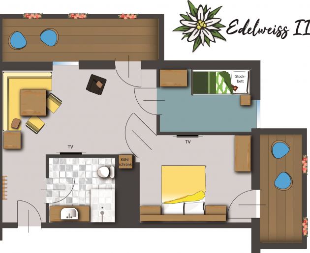 Grundriss II Familiensuite Edelweiss