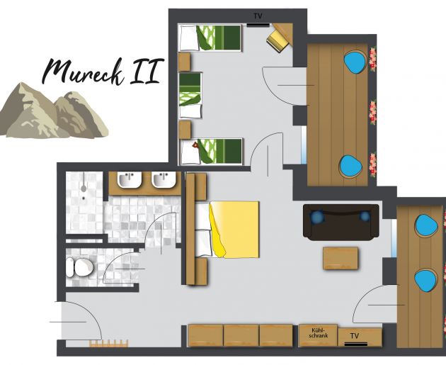 Grundriss Familienappartement Mureck